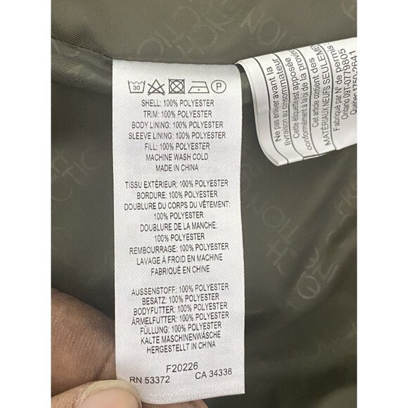 French Connection Hooded Puffer Coat Black Front Zip & Snap Pockets Size Large - Picture 7 of 9